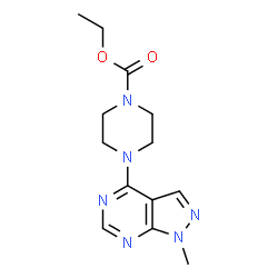 ethyl 4-(1-methyl-1H-pyrazolo[3,4-d]pyrimidin-4-yl)piperazine-1-carboxylate Structure