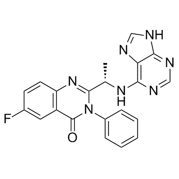 (S)-2-(1-((9H-嘌呤-6-基)氨基)乙基)-6-氟-3-苯基喹唑啉-4(3H)-酮结构式