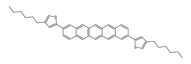 4-hexyl-2-[9-(4-hexylthiophen-2-yl)pentacen-2-yl]thiophene结构式