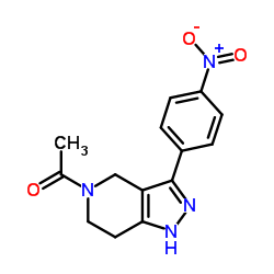 1-[3-(4-Nitrophenyl)-1,4,6,7-tetrahydro-5H-pyrazolo[4,3-c]pyridin-5-yl]ethanone Structure