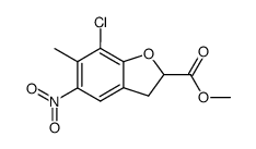 7-chloro-2,3-dihydro-6-methyl-5-nitrobenzofuran-2-carboxylic acid methyl ester结构式