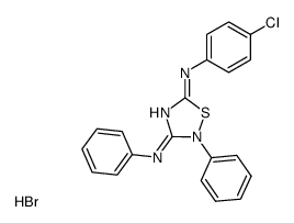 5-(4-chlorophenyl)-imino-3-phenylimino-2-phenyl-1,2,4-thiadiazolidine hydrobromide结构式