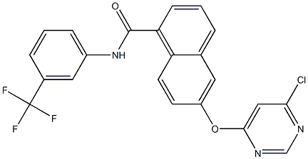 6-(6-chloro-pyrimidin-4-yloxy)naphthalene-1-carboxylic acid(3-trifluoromethyl phenyl)amide结构式