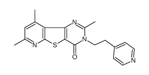 2,7,9-trimethyl-3-(2-pyridin-4-ylethyl)pyrido[2,3]thieno[2,4-d]pyrimidin-4-one结构式