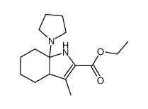 3-Methyl-7a-pyrrolidin-1-yl-3a,4,5,6,7,7a-hexahydro-1H-indole-2-carboxylic acid ethyl ester Structure