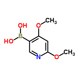 (4,6-二甲氧基吡啶-3-基)硼酸结构式