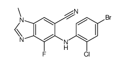 6-(4-bromo-2-chloro-anilino)-7-fluoro-3-methyl-benzimidazole-5-ca rbonitrile Structure
