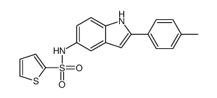 N-[2-(4-methylphenyl)-1H-indol-5-yl]thiophene-2-sulfonamide结构式