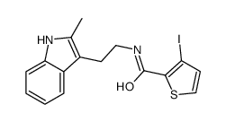 3-iodo-N-[2-(2-methyl-1H-indol-3-yl)ethyl]thiophene-2-carboxamide结构式