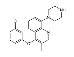 4-(3-chlorophenoxy)-3-methyl-8-piperazin-1-ylquinoline结构式