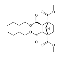 (1R,2R,3R,4S)-7-Aza-bicyclo[2.2.1]heptane-1,2,3,4-tetracarboxylic acid dibutyl ester dimethyl ester Structure