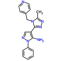 4-[5-Methyl-4-(4-pyridinylmethyl)-4H-1,2,4-triazol-3-yl]-1-phenyl-1H-pyrazol-5-amine Structure