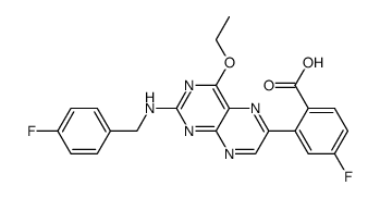 [4-ethoxy-6-(2-carboxy-5-fluorophenyl)-pteridin-2-yl]-(4-fluoro-benzyl)-amine Structure