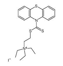 10-<2-Triethylammonio-aethylmercaptothiocarbonyl>-phenothiazin-Jodid结构式