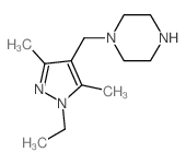 1-(1-ETHYL-3,5-DIMETHYL-1 H-PYRAZOL-4-YLMETHYL)-PIPERAZINE structure