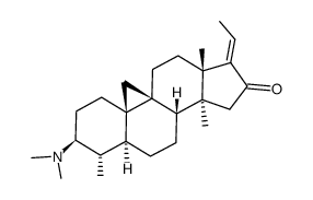 (17E)-3β-(Dimethylamino)-4α,14-dimethyl-9,19-cyclo-5α-pregn-17(20)-en-16-one结构式