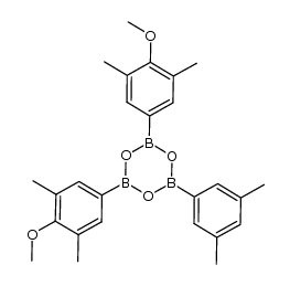 2-(3,5-dimethylphenyl)-4,6-bis(4-methoxy-3,5-dimethylphenyl)-1,3,5,2,4,6-trioxatriborinane Structure