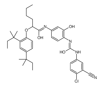 N-(4-Chloro-3-cyanophenyl)-N'-[4-[2-(2,4-di-tert-pentylphenoxy)hexanoylamino]-2-hydroxyphenyl]urea结构式