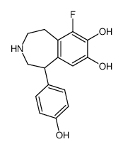 6-Fluoro-1-(4-hydroxy-phenyl)-2,3,4,5-tetrahydro-1H-benzo[d]azepine-7,8-diol结构式