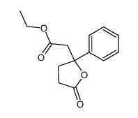 (5-oxo-2-phenyl-tetrahydro-[2]furyl)-acetic acid ethyl ester Structure