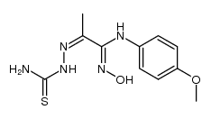 (2Z)-2-(1-(hydroxyimino)-1-((4-methoxyphenyl)amino)propan-2-ylidene)hydrazinecarbothioamide结构式