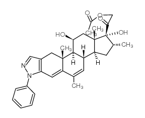 2'H-Pregna-2,4,6-trieno[3,2-c]pyrazol-20-one,21-(acetyloxy)-11,17-dihydroxy-6,16-dimethyl-2'-phenyl-, (11b,16a)- picture