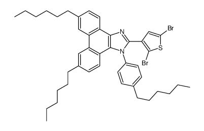 2-(2,5-dibromothiophen-3-yl)-6,9-dihexyl-3-(4-hexylphenyl)phenanthro[9,10-d]imidazole Structure