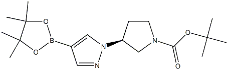 tert-butyl (3S)-3-[4-(tetramethyl-1,3,2-dioxaborolan-2-yl)-1H-pyrazol-1-yl]pyrrolidine-1-carboxylate Structure