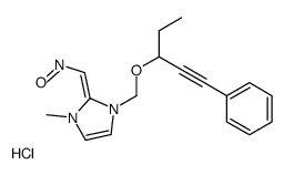 [(Z)-[1-methyl-3-(1-phenylpent-1-yn-3-yloxymethyl)imidazol-2-ylidene]methyl]-oxoazanium,chloride Structure