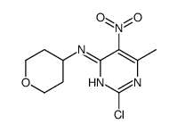 2-Chloro-6-methyl-5-nitro-N-(tetrahydro-2H-pyran-4-yl)-4-pyrimidi namine Structure