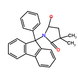 4,4-Dimethyl-5-oxo-1-(9-phenyl-9H-fluoren-9-yl)proline Phenylmethyl Ester Structure