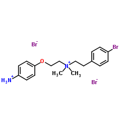 4-(2-{[2-(4-Bromophenyl)ethyl](dimethyl)ammonio}ethoxy)anilinium dibromide结构式