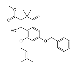 methyl 2-[hydroxy-[2-(3-methylbut-2-enoxy)-4-phenylmethoxyphenyl]methyl]-3,3-dimethylpent-4-enoate Structure
