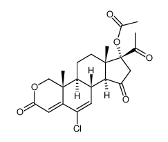 17-acetoxy-6-chloro-2-oxapregna-4,6-diene-3,15,20-trione结构式