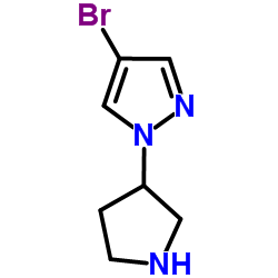 4-Bromo-1-(3-pyrrolidinyl)-1H-pyrazole结构式