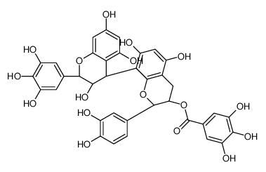 [(2R,3R)-2-(3,4-dihydroxyphenyl)-5,7-dihydroxy-8-[(2R,3R,4R)-3,5,7-trihydroxy-2-(3,4,5-trihydroxyphenyl)-3,4-dihydro-2H-chromen-4-yl]-3,4-dihydro-2H-chromen-3-yl] 3,4,5-trihydroxybenzoate Structure