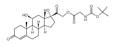 21-(N-tert-butyloxycarbonyl)aminoacetoxy-11β,17α-dihydroxypregn-4-ene-3,20-dione结构式