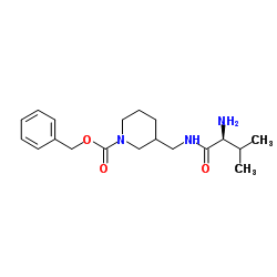 Benzyl 3-[(L-valylamino)methyl]-1-piperidinecarboxylate结构式