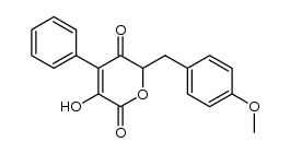 3-hydroxy-6-(4-methoxybenzyl)-4-phenylpyran-2,5-dione结构式