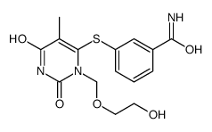3-[3-(2-hydroxyethoxymethyl)-5-methyl-2,6-dioxopyrimidin-4-yl]sulfanylbenzamide结构式