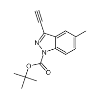 tert-butyl 3-ethynyl-5-methyl-1H-indazole-1-carboxylate结构式