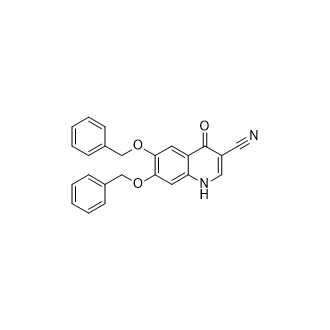 6,7-Bis(benzyloxy)-4-oxo-1,4-dihydroquinoline-3-carbonitrile structure