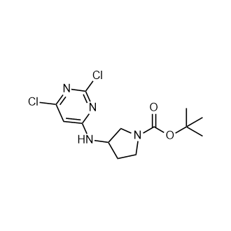 tert-Butyl 3-((2,6-dichloropyrimidin-4-yl)amino)pyrrolidine-1-carboxylate Structure
