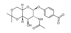 4-nitrophenyl 2-acetamido-2-deoxy-4,6-O-isopropylidene-β-D-glucopyranoside结构式