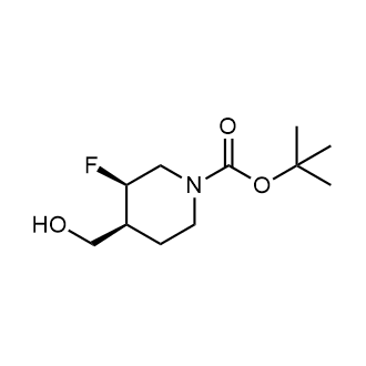 (3R,4S)-3-氟-4-(羟甲基)哌啶-1-羧酸叔丁酯结构式