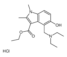 ethyl 4-(diethylaminomethyl)-5-hydroxy-1,2-dimethylindole-3-carboxylate,hydrochloride Structure