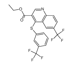 3-Ethoxycarbonyl-4-(3-trifluoromethylphenylmercapto)-6-trifluoromethylquinoline结构式