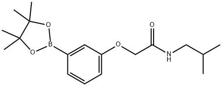 N-(2-methylpropyl)-2-[3-(4,4,5,5-tetramethyl-1,3,2-dioxaborolan-2-yl)phenoxy]acetamide structure