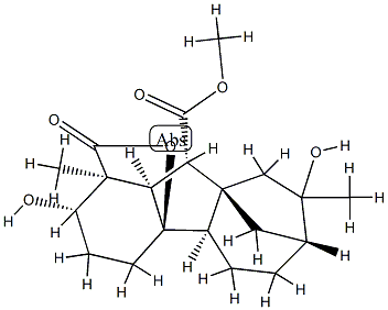 1β,8-Dimethyl-1α,4aα-(carbonyloxy)-2β,8-dihydroxygibbane-10β-carboxylic acid 10-methyl ester Structure