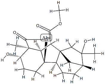 1β,8-Dimethyl-1α,4aα-(carbonyloxy)-2β,8-dihydroxygibbane-10β-carboxylic acid 10-methyl ester structure